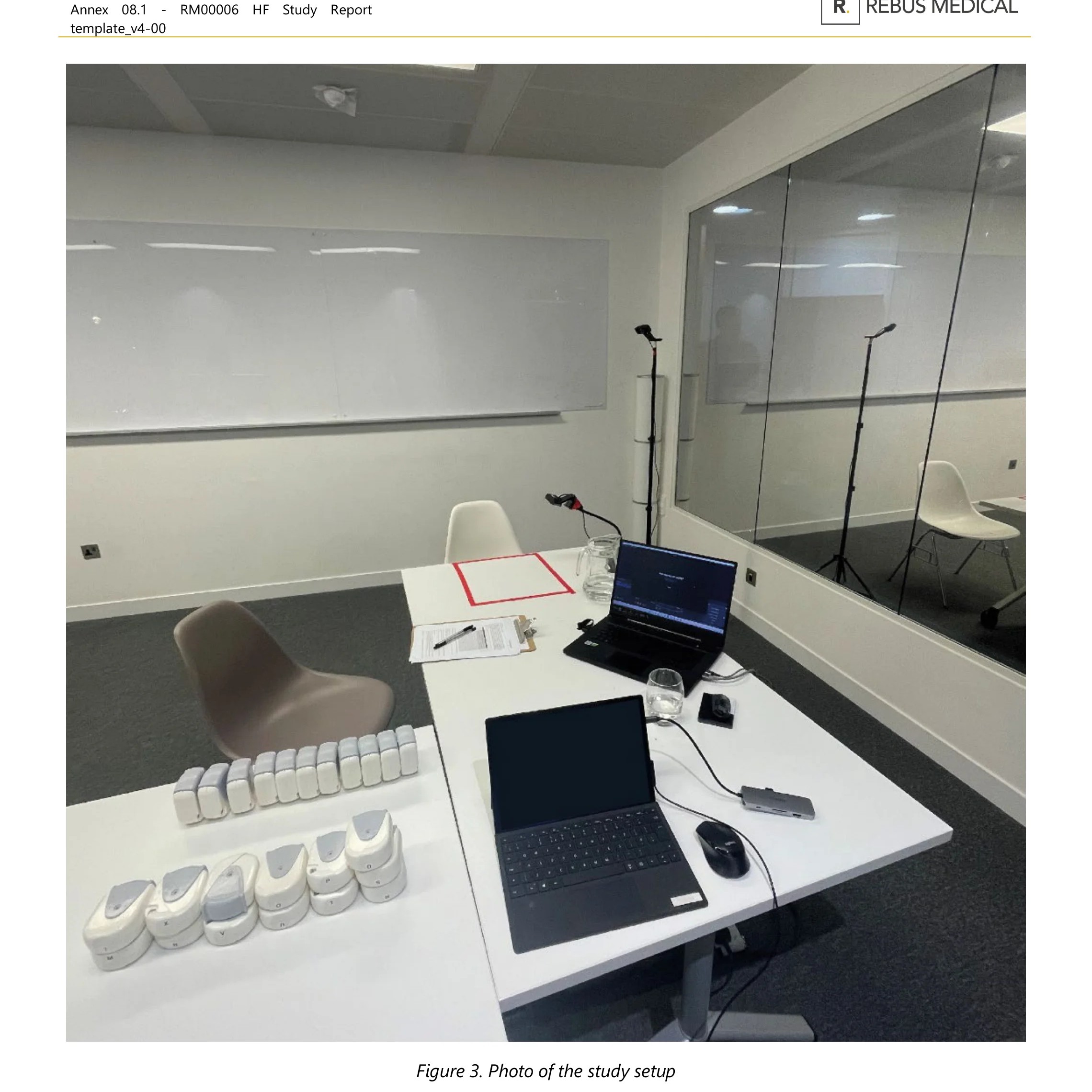 Human factors study room during a session at Rebus Medical, Cambridge