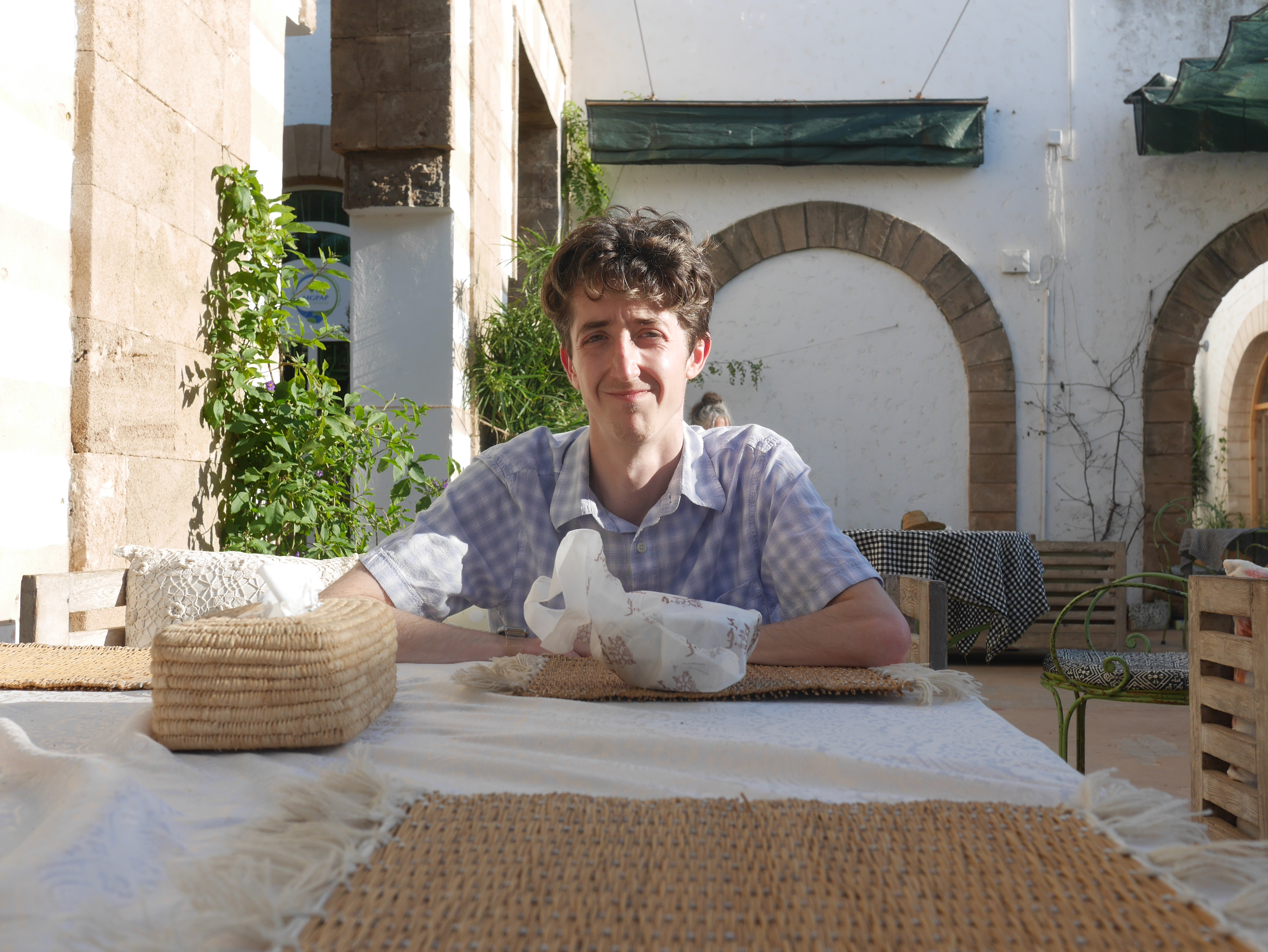 Keir Archibald at a riad in Taghazout, Morocco
